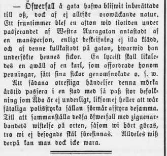 Åbo Underrättelser 8 nov 1879